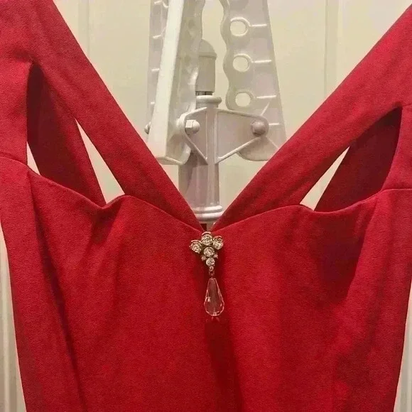 Gunne Sax Jessica McClintock Floor Length Red Dress Sz11/12 - Picture 2 of 9